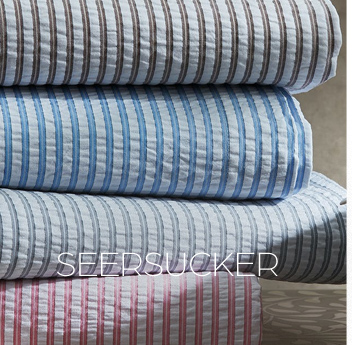 Seersucker coverlets by Matouk. Matteo shown here