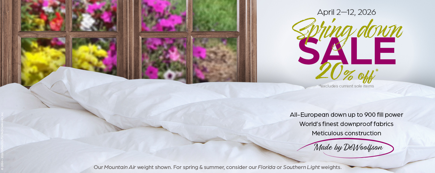 20% off our own make pillows, comforters, and toppers