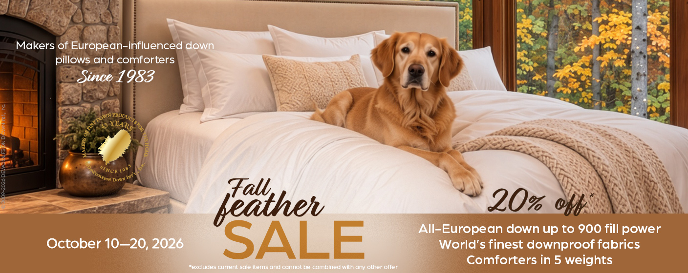 20% off DEWOOLFSON pillows, comforters, and toppers